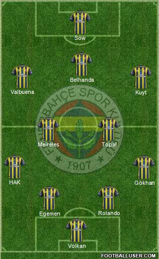 Fenerbahçe SK Formation 2012