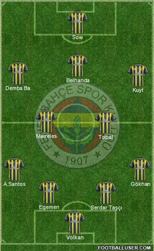 Fenerbahçe SK Formation 2012