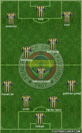 Fenerbahçe SK Formation 2012