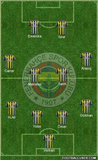 Fenerbahçe SK Formation 2012