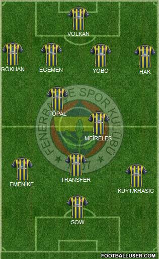 Fenerbahçe SK Formation 2012