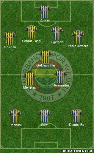 Fenerbahçe SK Formation 2012