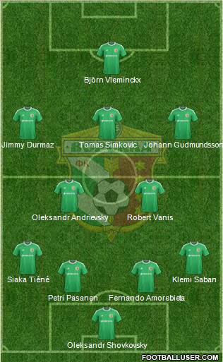 Vorskla Poltava 4-2-3-1 football formation