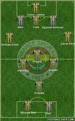 Fenerbahçe SK Formation 2012