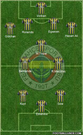 Fenerbahçe SK Formation 2012