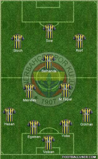Fenerbahçe SK Formation 2012