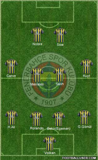 Fenerbahçe SK Formation 2012