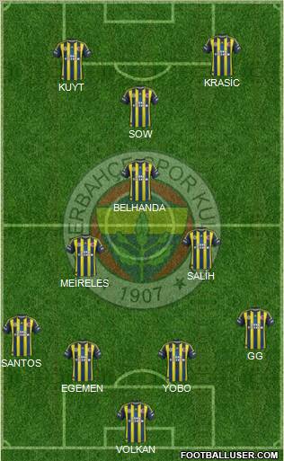 Fenerbahçe SK Formation 2012