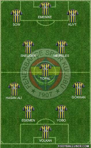 Fenerbahçe SK Formation 2012