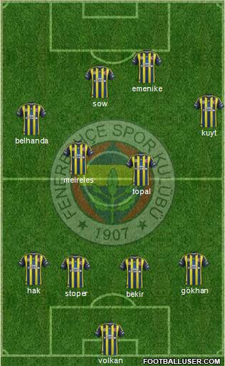 Fenerbahçe SK Formation 2012
