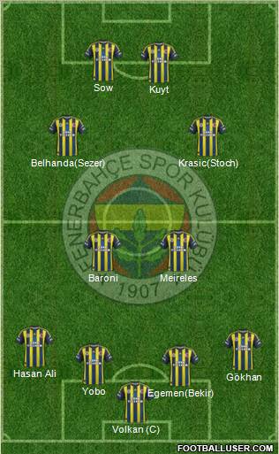 Fenerbahçe SK Formation 2012