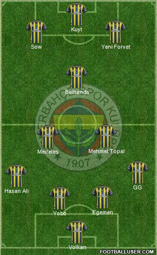 Fenerbahçe SK Formation 2012