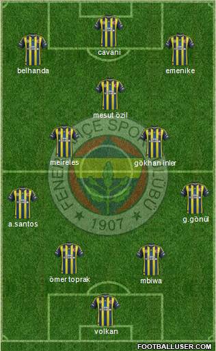 Fenerbahçe SK Formation 2012