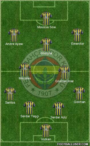 Fenerbahçe SK Formation 2012