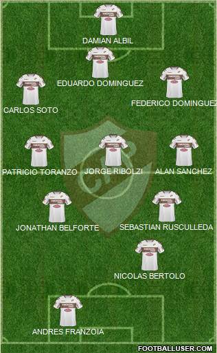 Platense 3-5-1-1 football formation