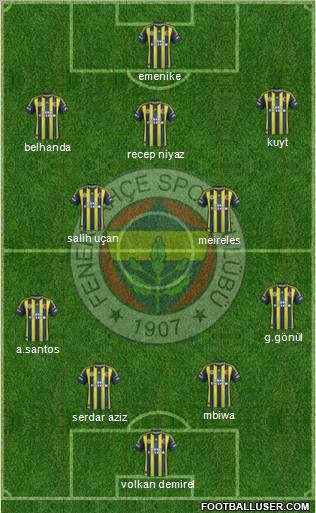 Fenerbahçe SK Formation 2012