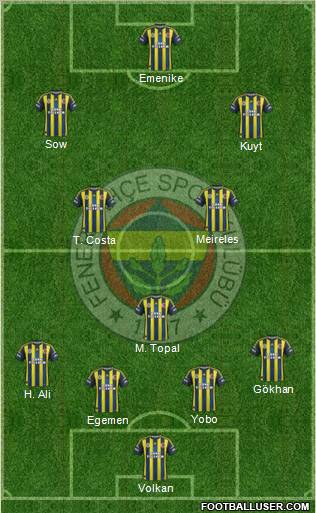 Fenerbahçe SK Formation 2012