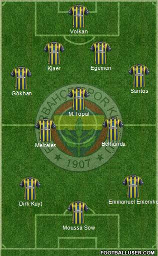 Fenerbahçe SK Formation 2012