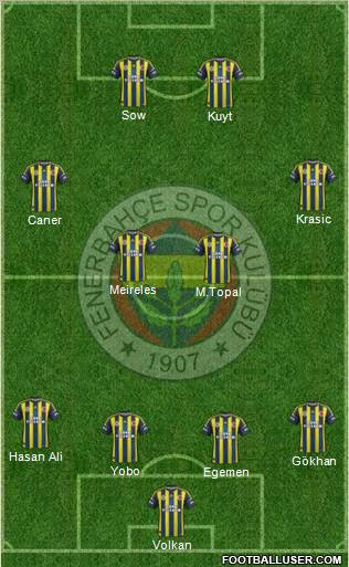 Fenerbahçe SK Formation 2012