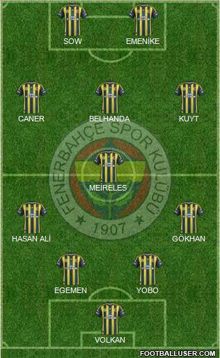 Fenerbahçe SK Formation 2012