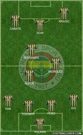 Fenerbahçe SK Formation 2012