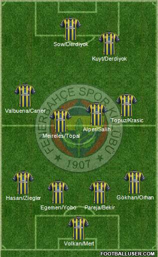 Fenerbahçe SK Formation 2012