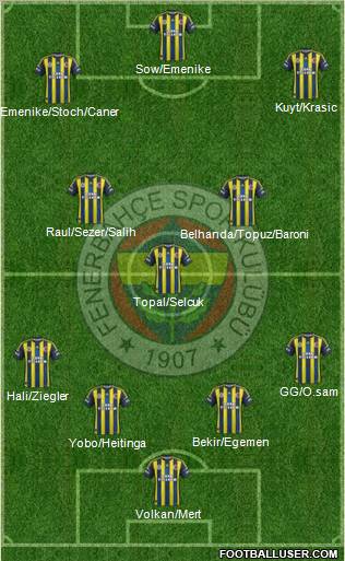 Fenerbahçe SK Formation 2012