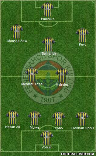 Fenerbahçe SK Formation 2012