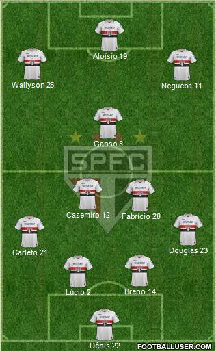 São Paulo FC Formation 2013