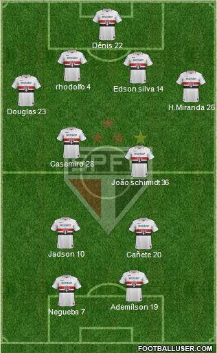 São Paulo FC Formation 2013
