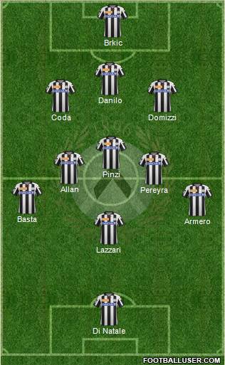 Udinese Formation 2013