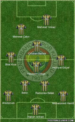 Fenerbahçe SK Formation 2013