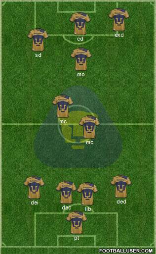 Club de Fútbol Universidad Formation 2013