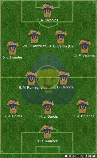 Club de Fútbol Universidad Formation 2013