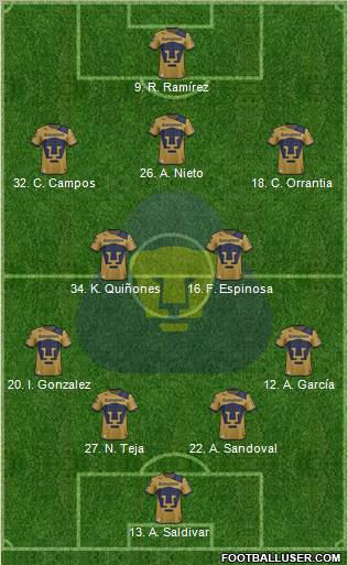 Club de Fútbol Universidad Formation 2013