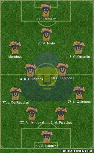Club de Fútbol Universidad Formation 2013