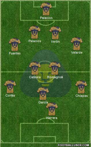 Club de Fútbol Universidad Formation 2013