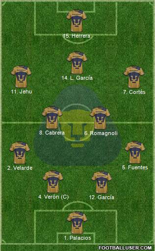 Club de Fútbol Universidad Formation 2013