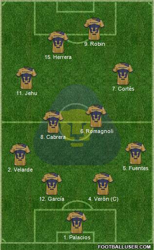 Club de Fútbol Universidad Formation 2013