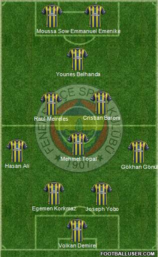Fenerbahçe SK Formation 2013