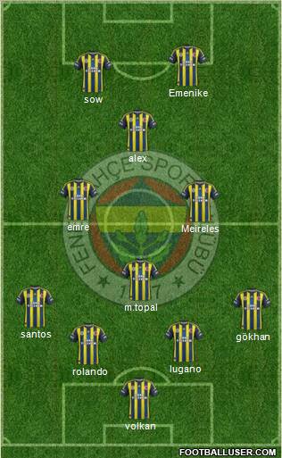 Fenerbahçe SK Formation 2013