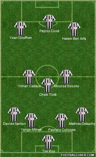 Newcastle United Formation 2013