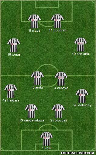 Newcastle United Formation 2013
