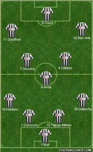 Newcastle United Formation 2013