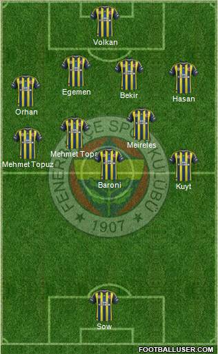 Fenerbahçe SK Formation 2013