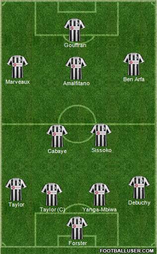 Newcastle United Formation 2013