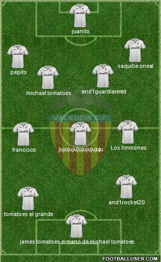 Valencia C.F., S.A.D. Formation 2013