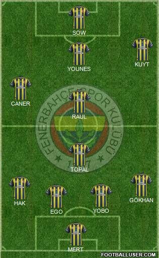 Fenerbahçe SK Formation 2013