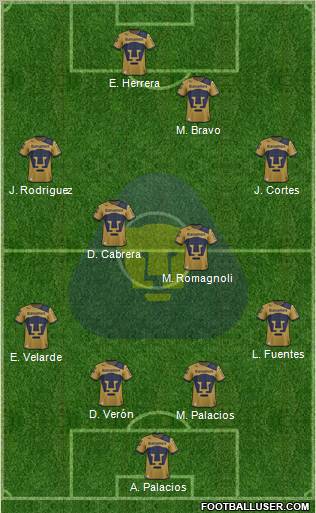 Club de Fútbol Universidad Formation 2013