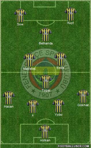 Fenerbahçe SK Formation 2013